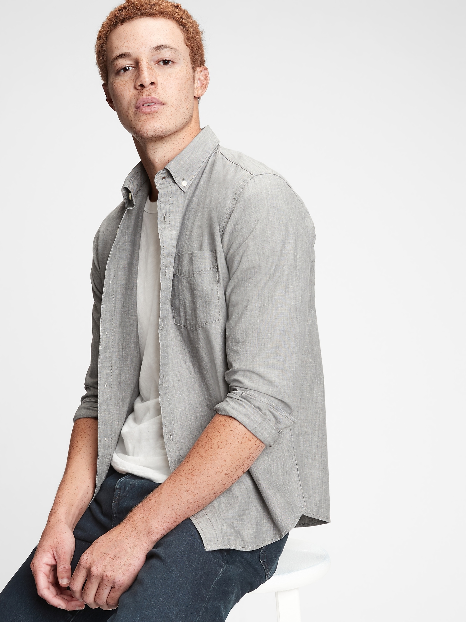 Chambray Shirt in Untucked Fit | Gap Chambray Shirt in Untucked Fit | Gap