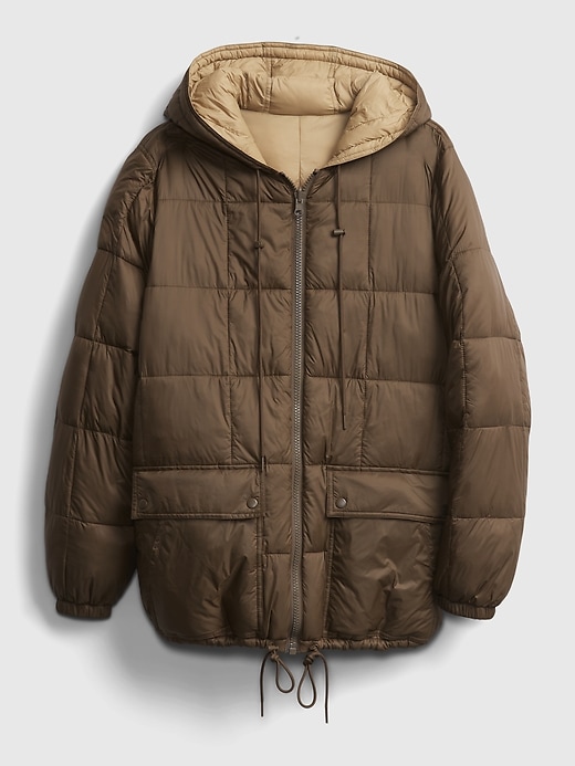 Image number 6 showing, Lightweight Reversible Grid Quilted Puffer Jacket
