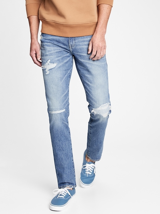 Image number 1 showing, GapFlex Destructed Slim Jeans With Washwell&#153