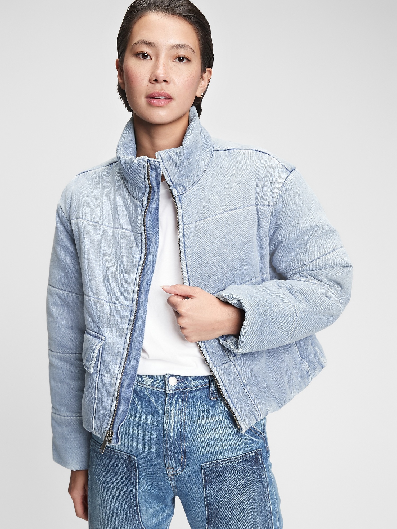 Denim Puffer Jacket | Gap