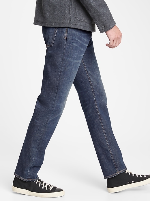 athletic fit tapered jeans