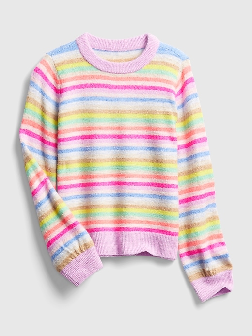 Image number 1 showing, Kids Happy Stripe Crewneck Sweater