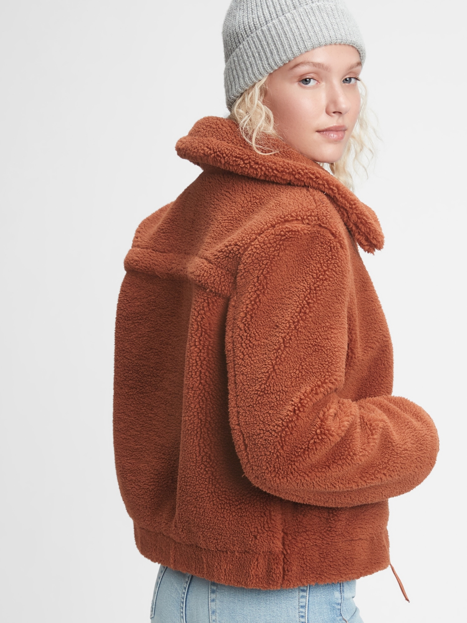 Gap teddy bomber hot sale