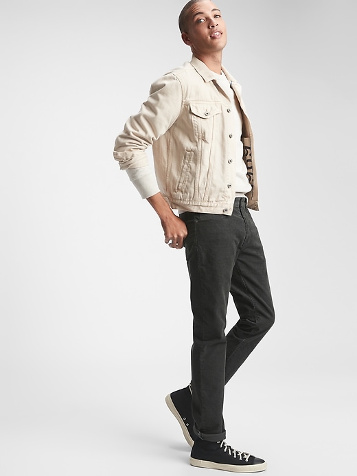 1 of 8 showing, with the color smoke gray of product Corduroy Skinny Jeans with GapFlex
