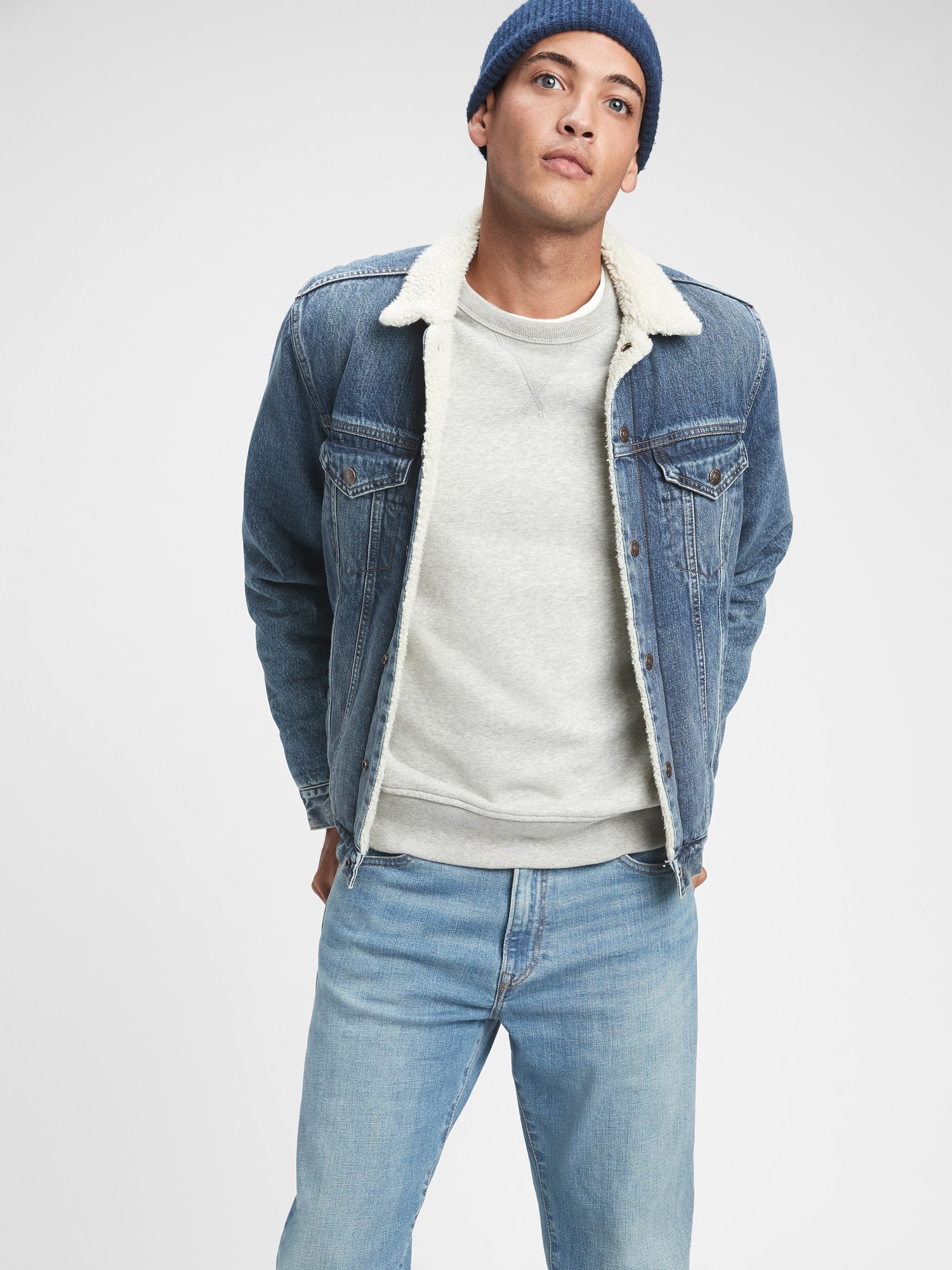 gap sherpa jean jacket