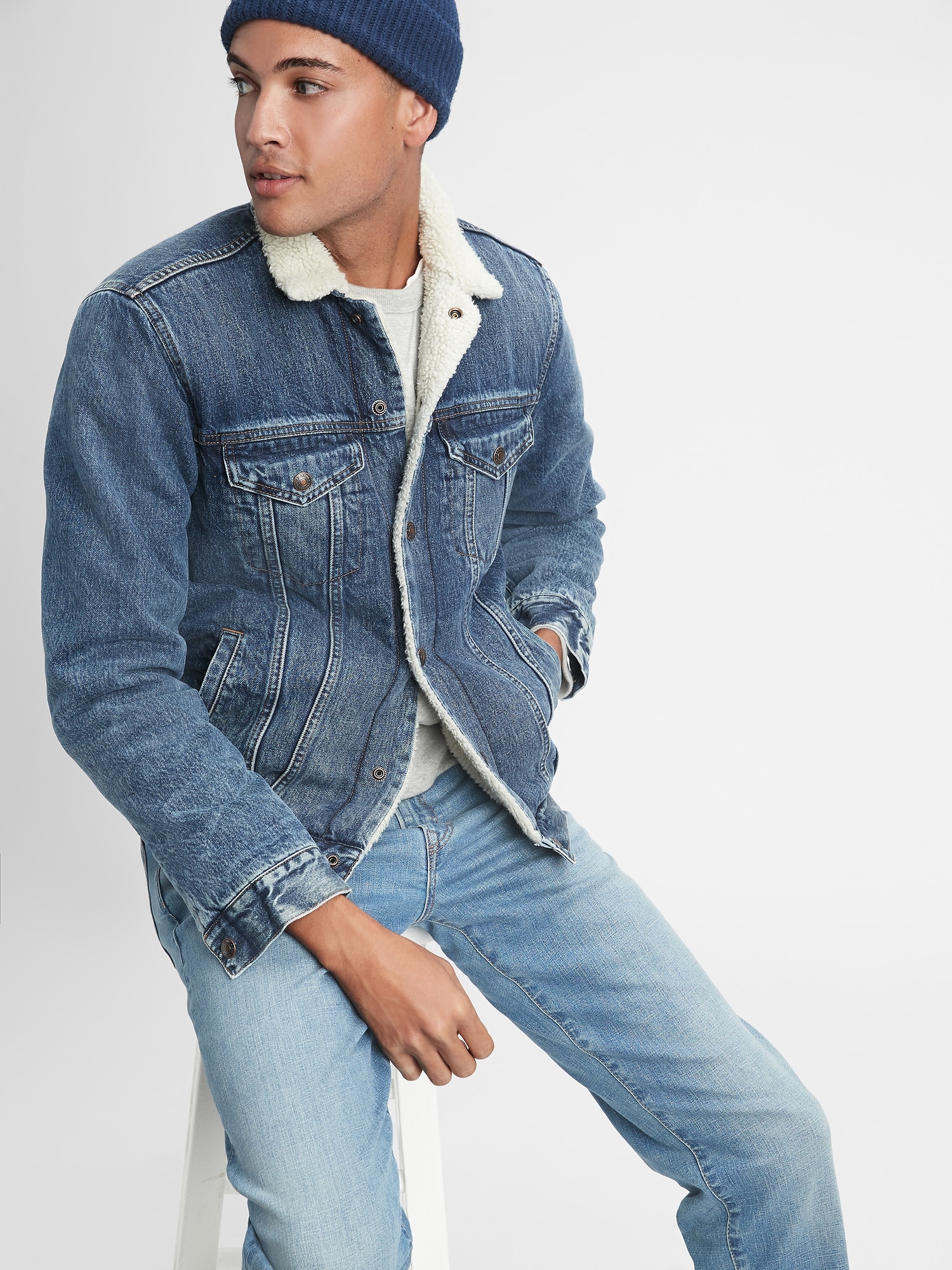 gap sherpa jean jacket