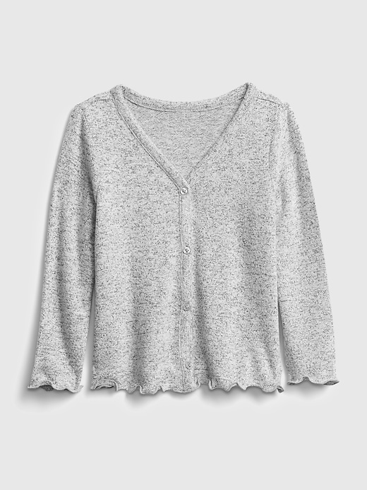 1 of 8 showing, with the color light heather grey of product Toddler Softspun Cardigan