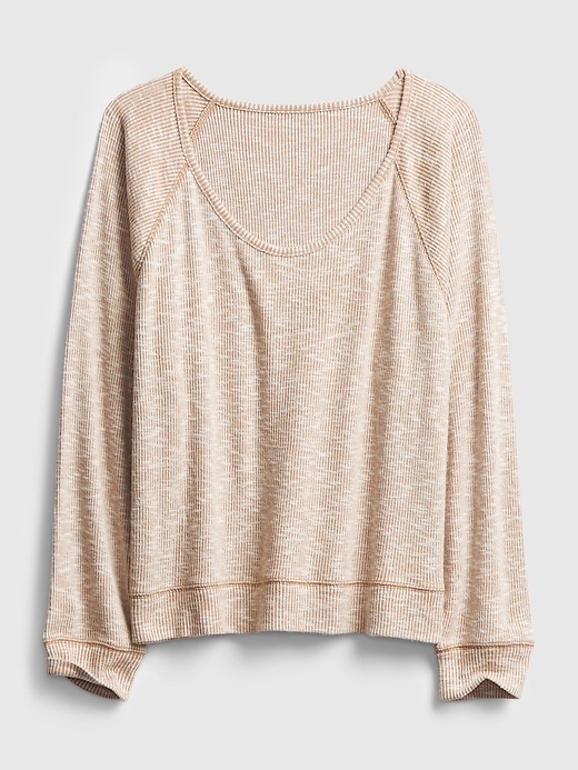 2 of 8 showing, with the color brown cocoa of product Softspun Scoopneck Ribbed Top