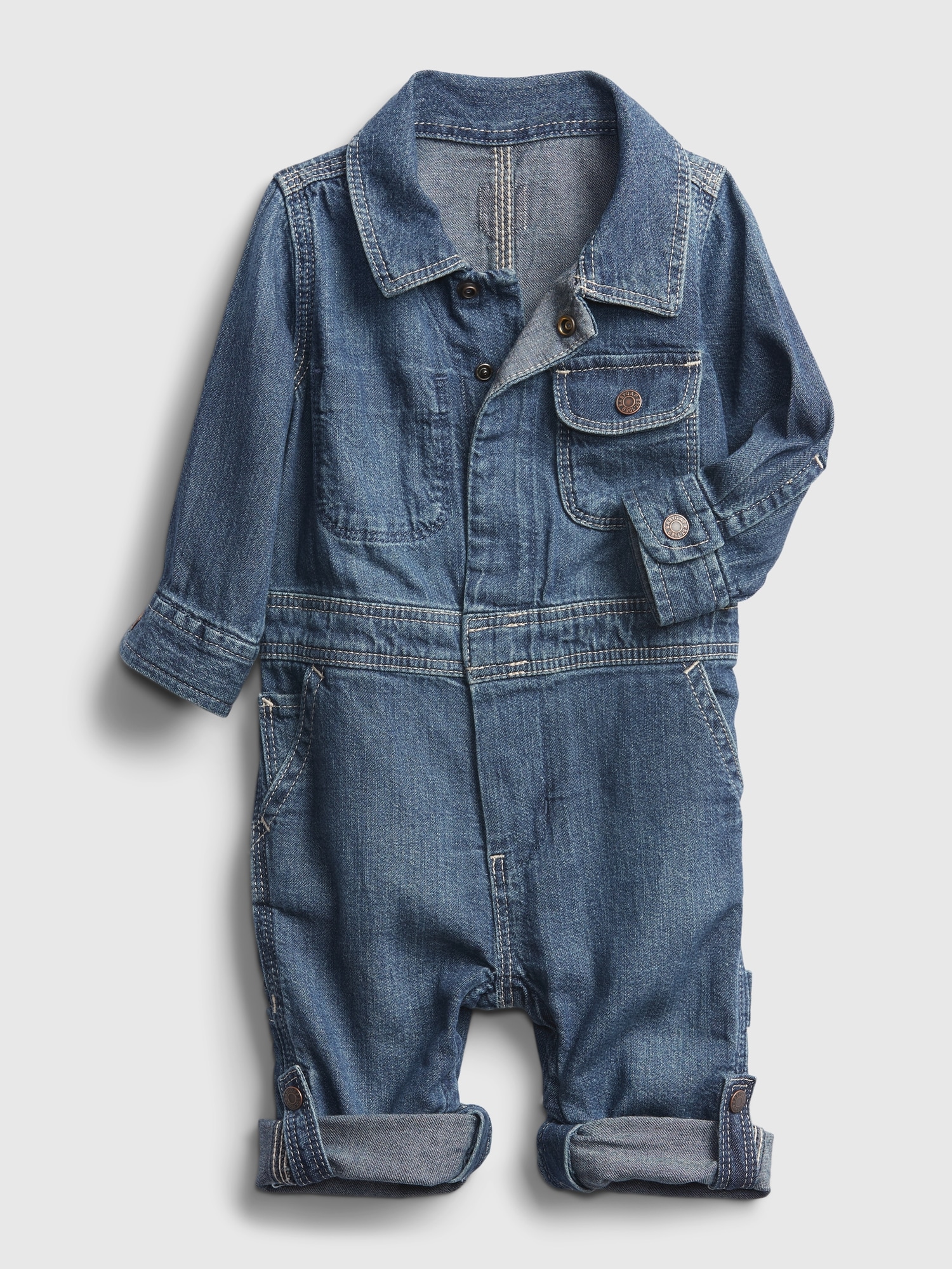 Baby Denim Utility Jumpsuit