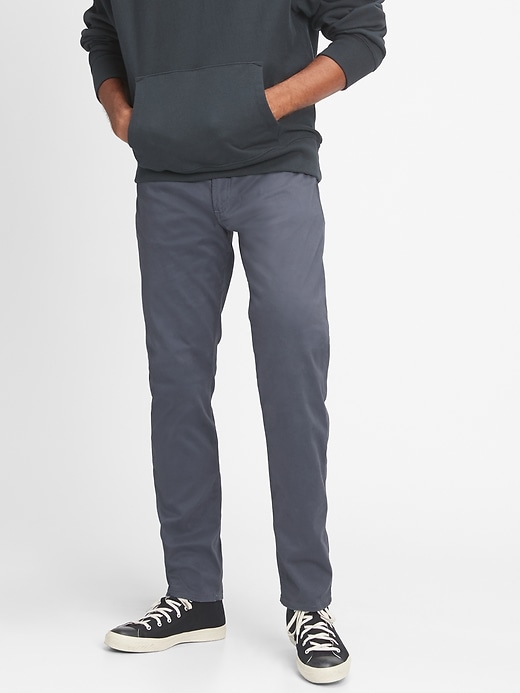 1 of 8 showing, with the color dark pearl of product Soft Wear Slim Jeans with GapFlex