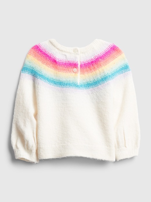 Image number 2 showing, Baby Neon Rainbow Crewneck Sweater