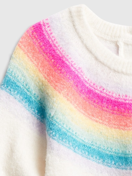 Image number 3 showing, Baby Neon Rainbow Crewneck Sweater
