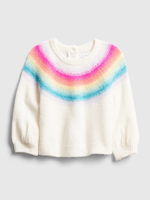 Image number 1 showing, Baby Neon Rainbow Crewneck Sweater