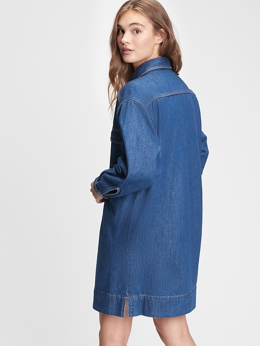 2 of 8 showing, with the color medium wash of product Workforce Collection Denim Dress