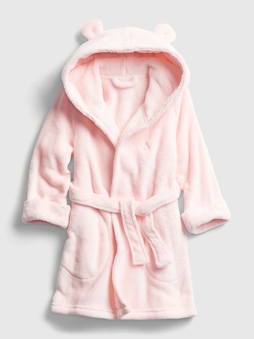 1 of 8 showing, with the color pink cameo of product babyGap Fleece Bear Robe