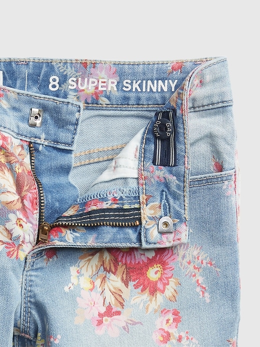 Image number 4 showing, Kids Super Skinny Ankle Floral Print Jeans with Stretch