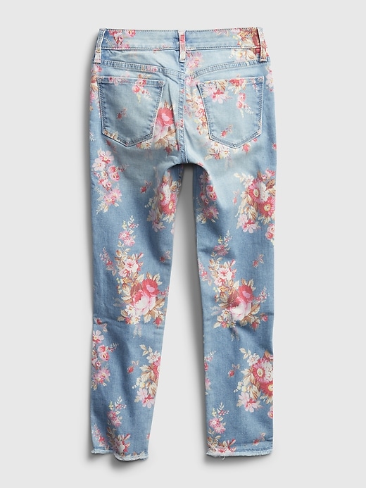 Image number 3 showing, Kids Super Skinny Ankle Floral Print Jeans with Stretch