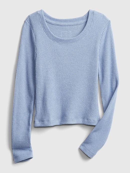 2 of 8 showing, with the color bainbridge blue of product Teen Softspun Fitted Crop T-Shirt
