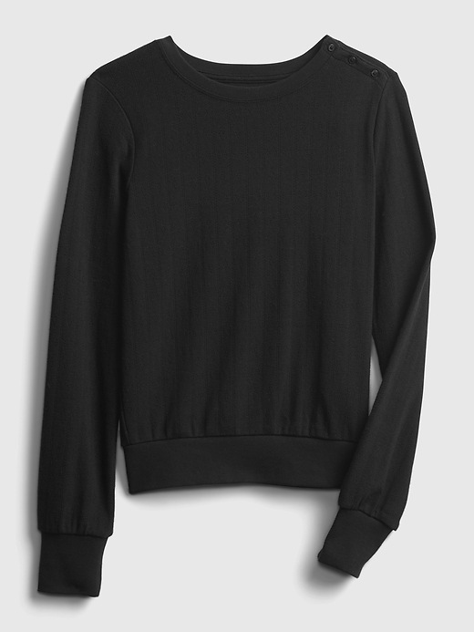 Image number 6 showing, Cropped Pointelle Crewneck T-Shirt