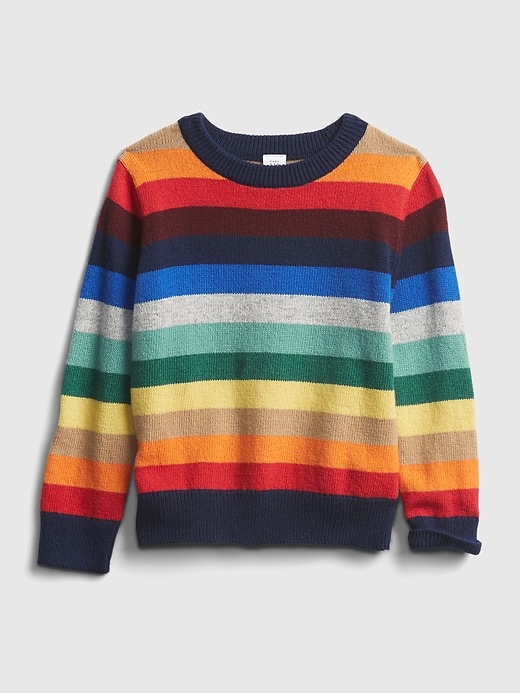 Image number 5 showing, Toddler Happy Stripe Crewneck Sweater