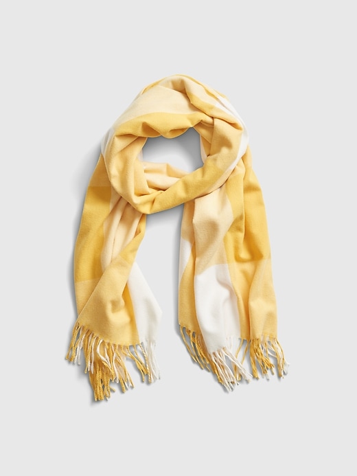 1 of 8 showing, with the color yellow buffalo check of product Recycled Cozy Scarf