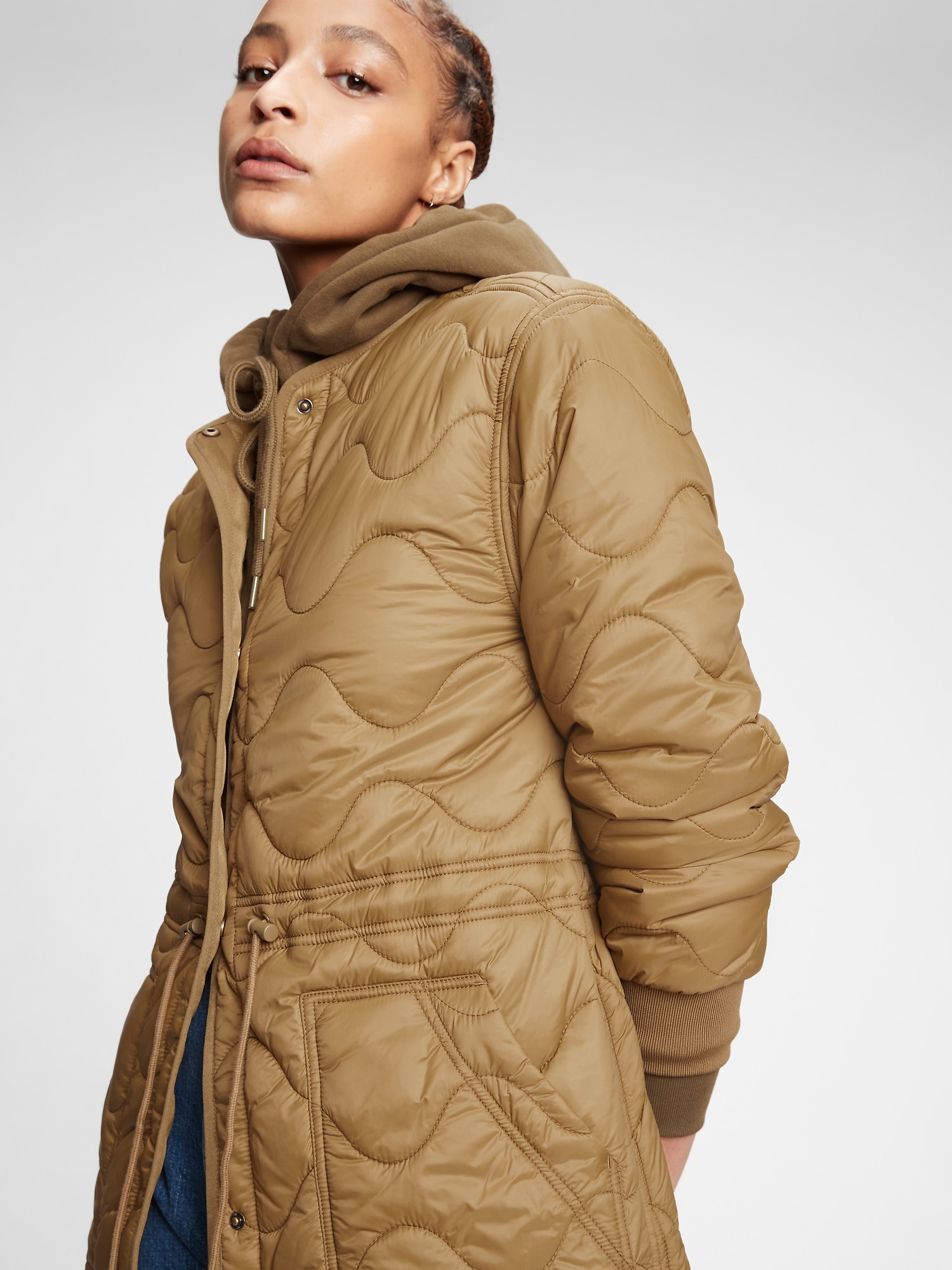 gap green puffer jacket