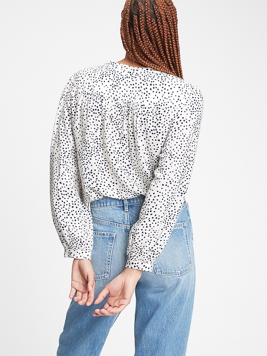 2 of 8 showing, with the color navy blue dot of product Print Blouse