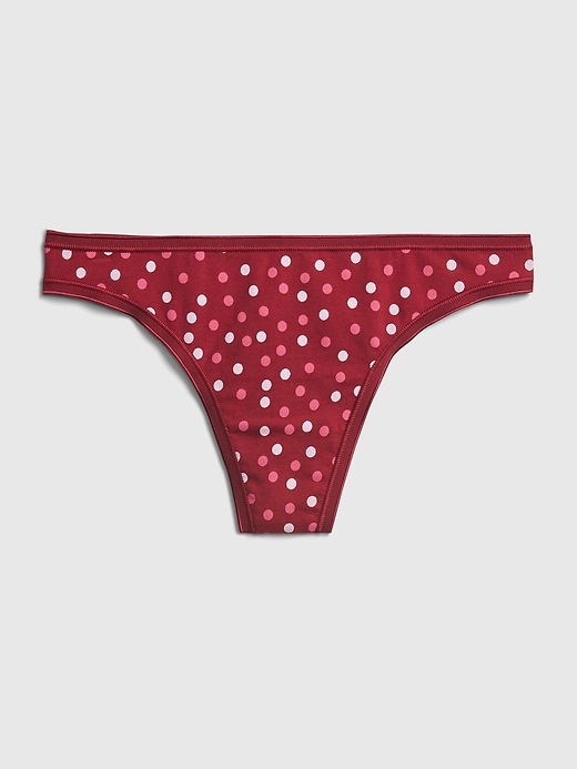 1 of 8 showing, with the color red multi dots of product Stretch Cotton Thong