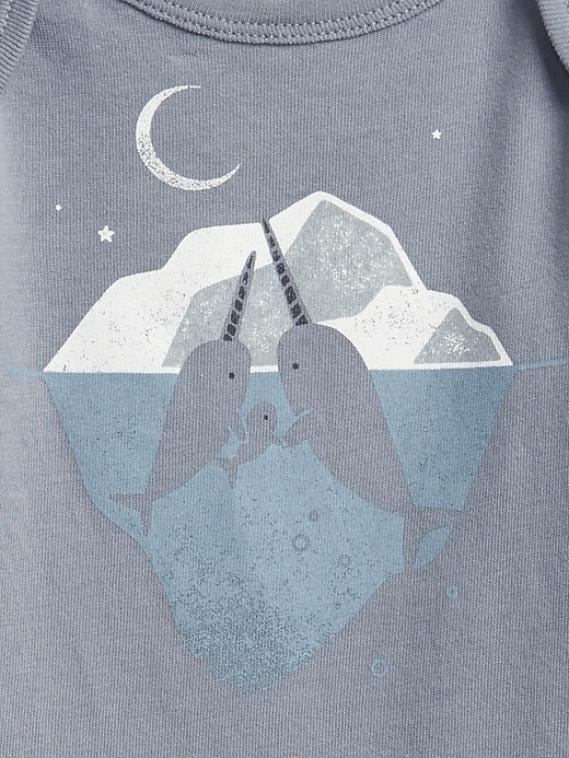 Image number 3 showing, Baby Organic Narwhal Graphic Bodysuit