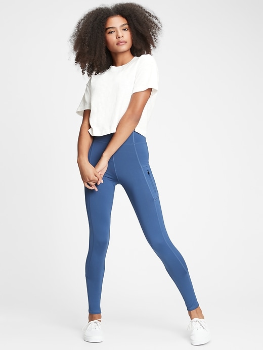 1 of 8 showing, with the color LIGHT BLUE of product GapFit Teen Sky High Leggings