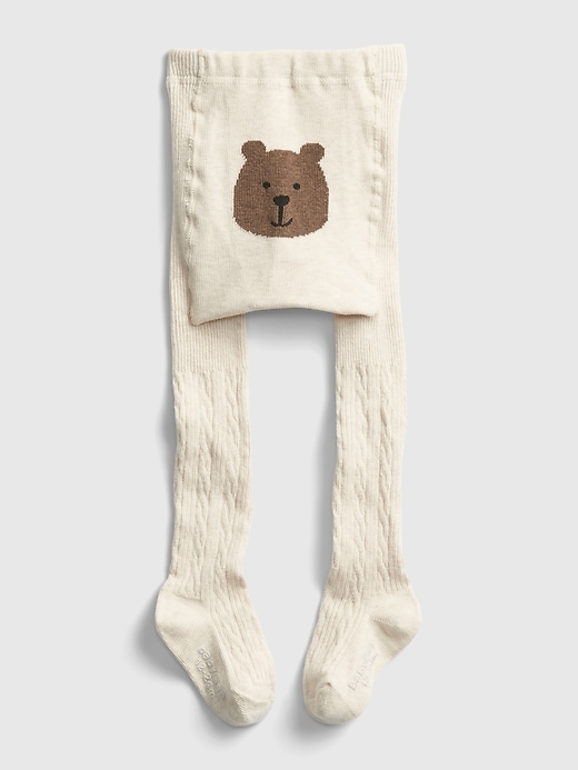 View large product image 1 of 1. Toddler Bear Cable Knit Tights
