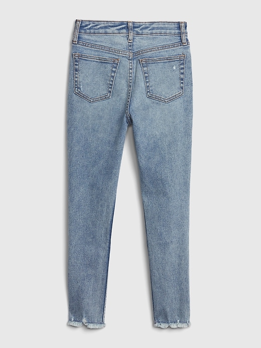 Image number 3 showing, Teen Destructed Sky High Rise Skinny Ankle Jeans with Stretch