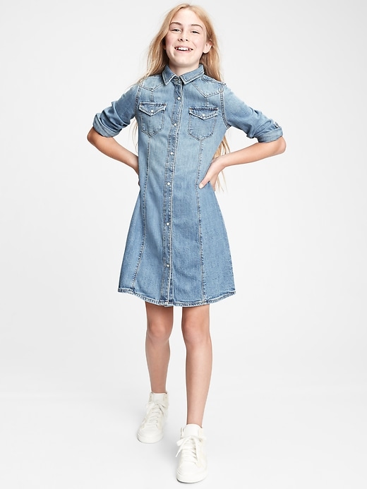 Image number 2 showing, Kids Denim Dress