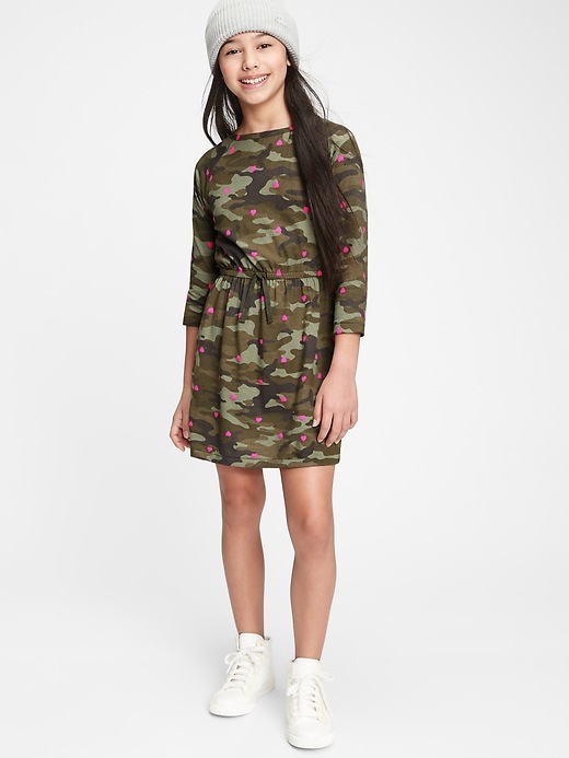 Image number 2 showing, Kids Printed Camo Skater Dress