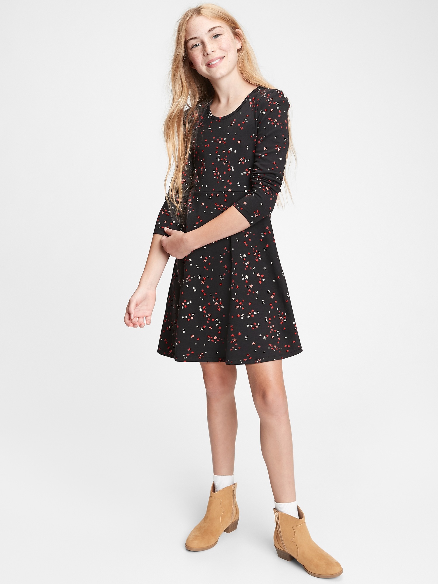 printed skater dress