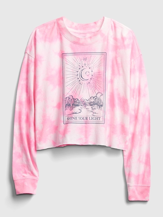 2 of 8 showing, with the color pink marbled wash of product Teen 100% Organic Cotton Boxy Graphic T-Shirt