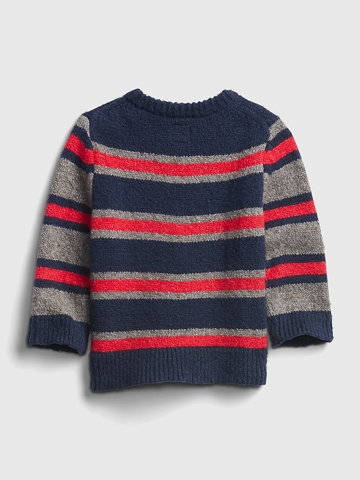 2 of 8 showing, with the color navy uniform of product Baby Crewneck Sweater