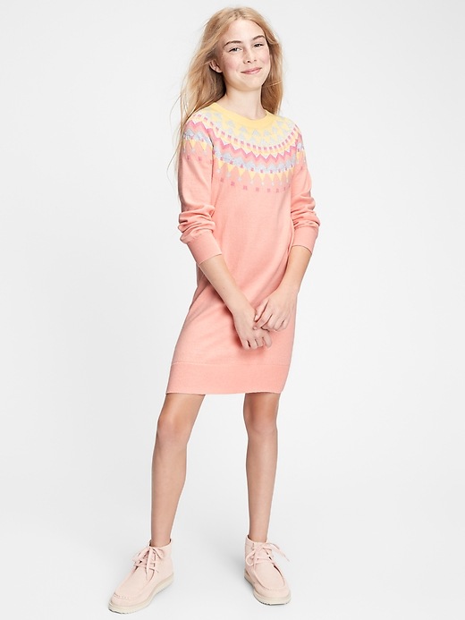 Image number 2 showing, Kids Fair Isle Sweater Dress