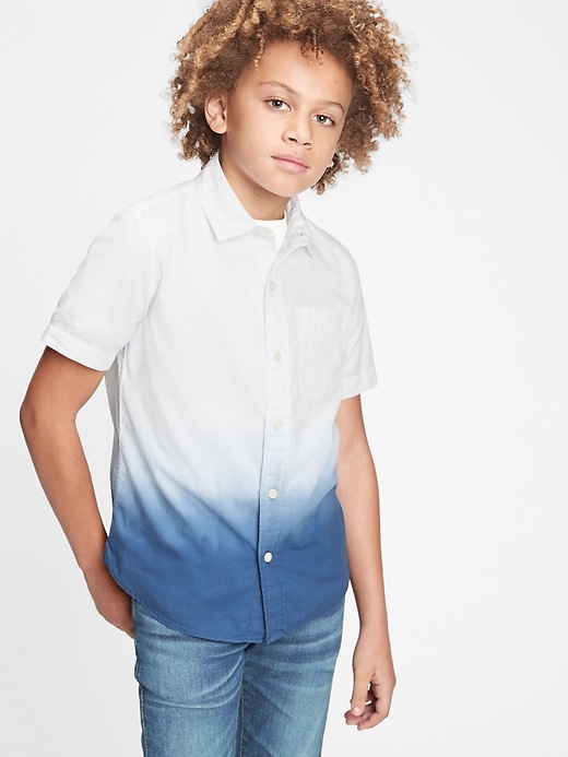 2 of 8 showing, with the color blue dip dye of product Kids Dip Dye Shirt