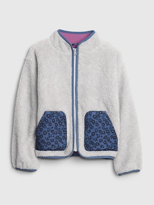 1 of 8 showing, with the color trek grey of product Kids Sherpa Jacket