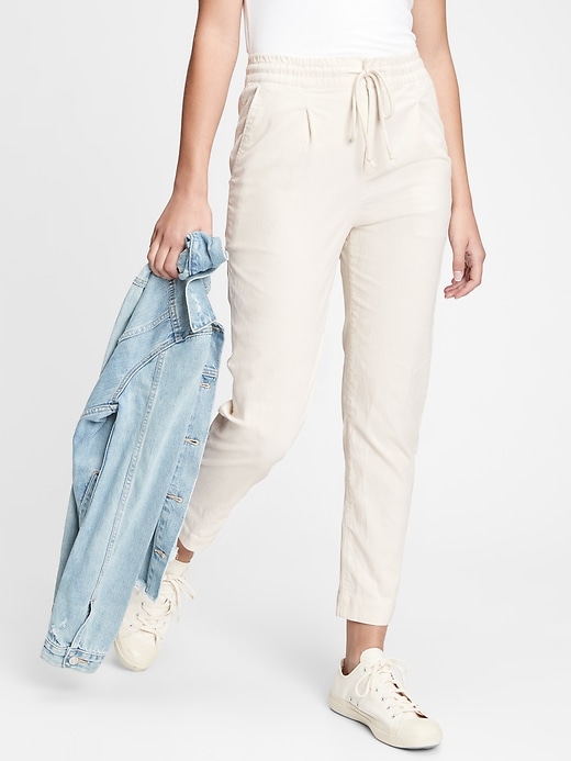 1 of 8 showing, with the color chino beige of product High Rise Corduroy Joggers