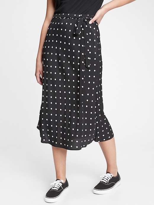 View large product image 1 of 1. Side-Tie Midi Skirt