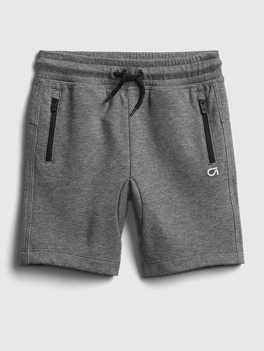 1 of 8 showing, with the color grey heather of product GapFit Toddler Fit Tech Pull-On Shorts