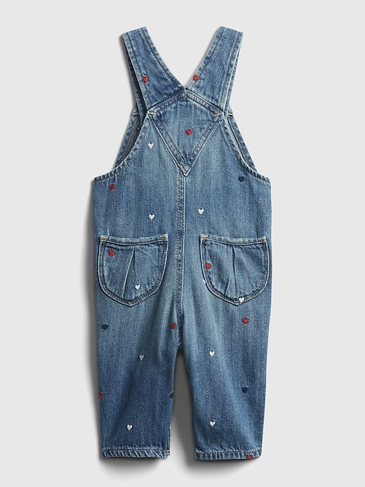 View large product image 2 of 4. Baby Heart Print Overalls