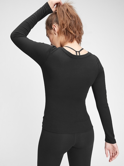View large product image 2 of 6. GapFit Supersoft Rib Twist-Front Top
