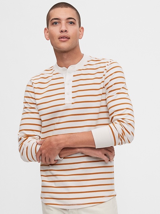 1 of 8 showing, with the color autumn orange of product Henley T-Shirt