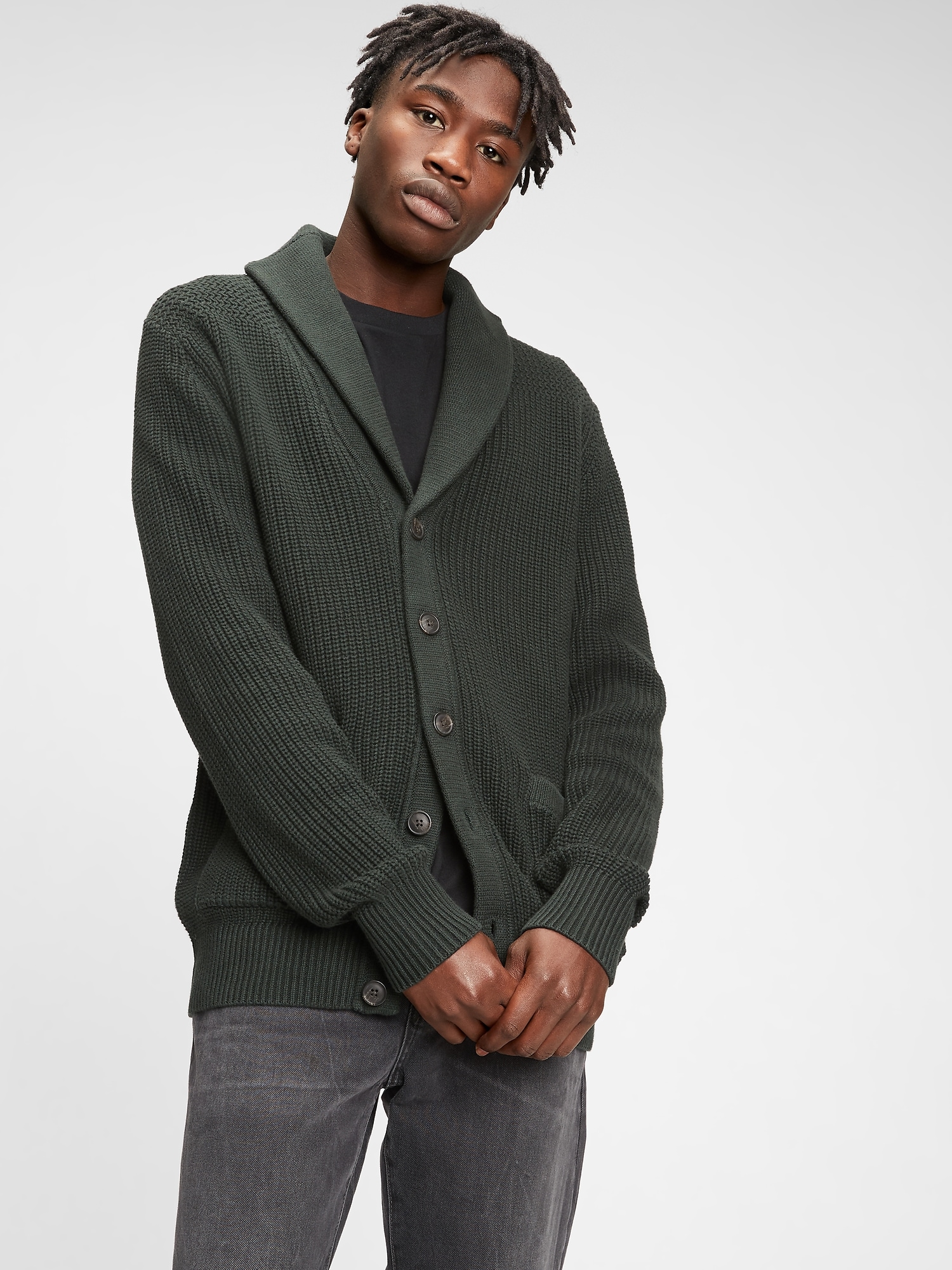 Ribbed Shawl Cardigan Gap