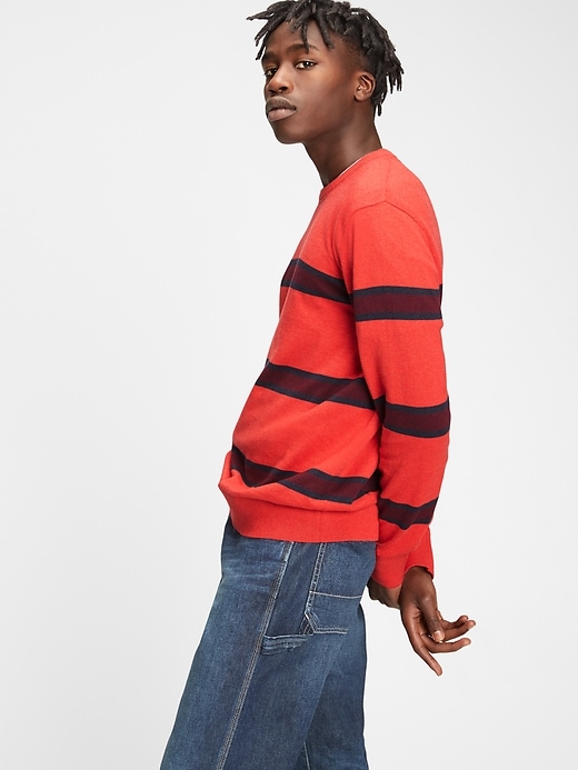 1 of 8 showing, with the color pure red stripe of product Mainstay Sweater