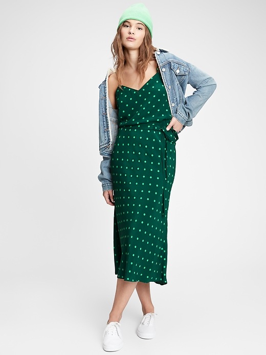 1 of 8 showing, with the color green dot of product Side-Tie Midi Skirt