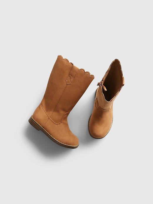 1 of 8 showing, with the color bruno brown of product Toddler Scalloped Boots